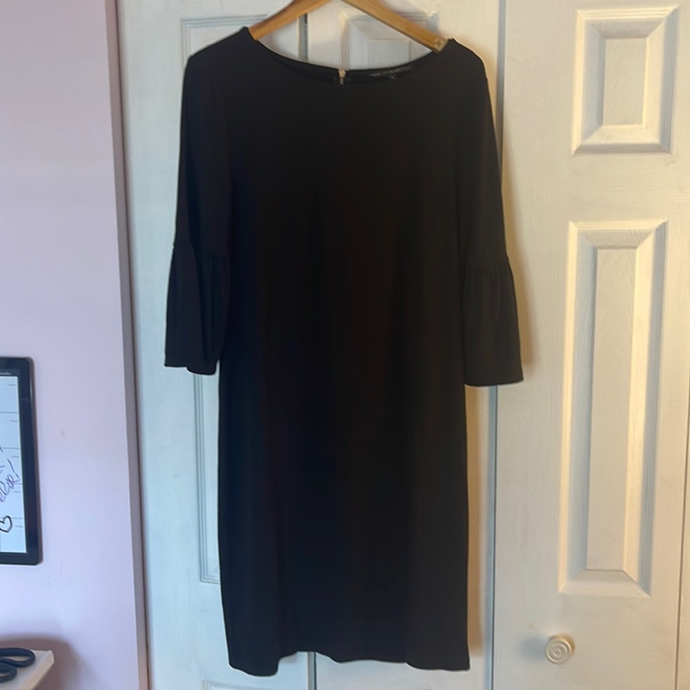 White House Black Market size L Black bell sleeve dress